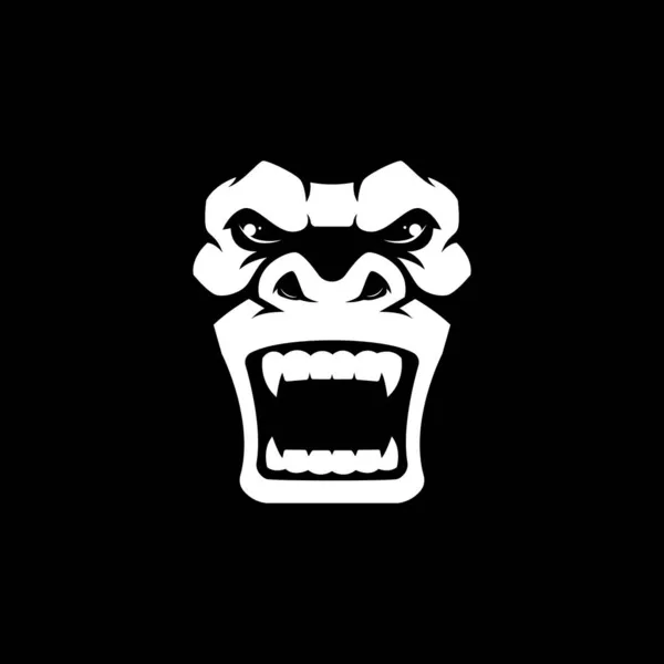Monkey Maskot Logotyp Siluett Version — Stock vektor