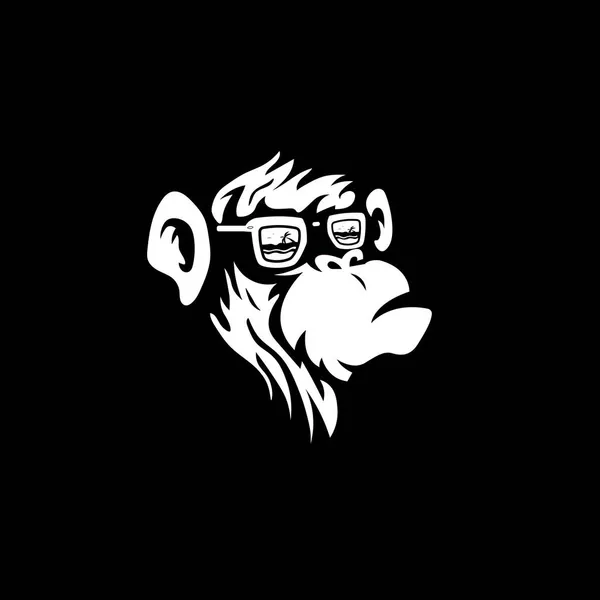 Monkey Face Logo Design Vector — Stock Vector