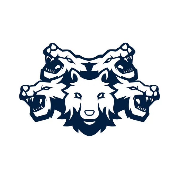 Mascotte Loup Logo Silhouette Version Logo Loups Dans Style Sport — Image vectorielle