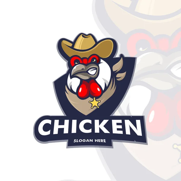 Mascote de jogos de design de equipe de esport frango galo