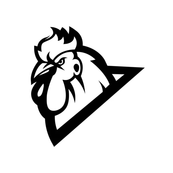 Mascotte Coq Logo Silhouette Version Logo Poulet Dans Style Sport — Image vectorielle