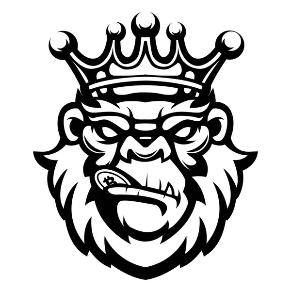 Mascotte Gorille Logo Silhouette Version — Image vectorielle