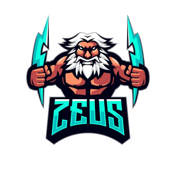 Zeus Athletic Club Vektor Logo Konzept Isoliert Auf Weißem Hintergrund — Stockvektor