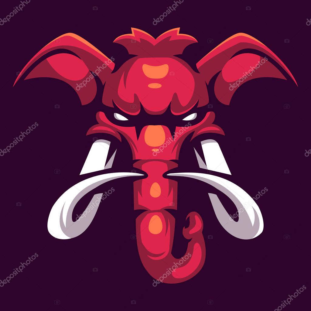 Mammoth mascot logo design vector with modern illustration