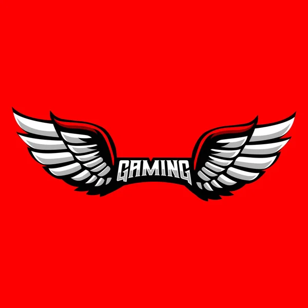 Wings Gaming Logo Para Deporte Esport Gaming Equipo — Vector de stock