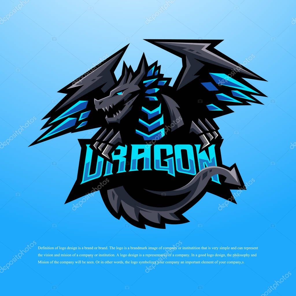Dragon mascot logo design illustration