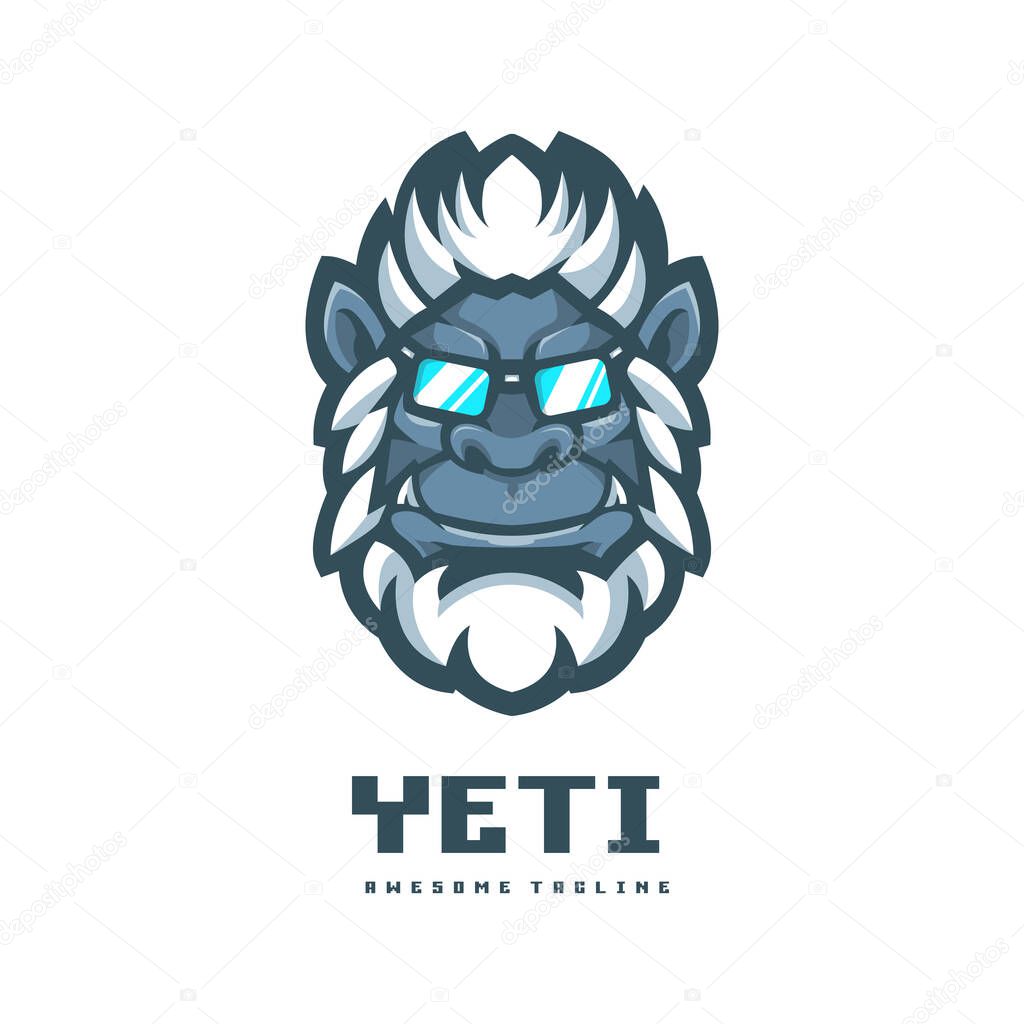 Yeti Mascot Logo Design Illustration