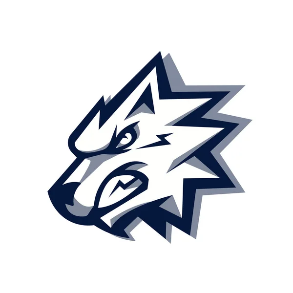 Wolf Mascot Logo Concept Isolated White Background Sport Gaming — Image vectorielle