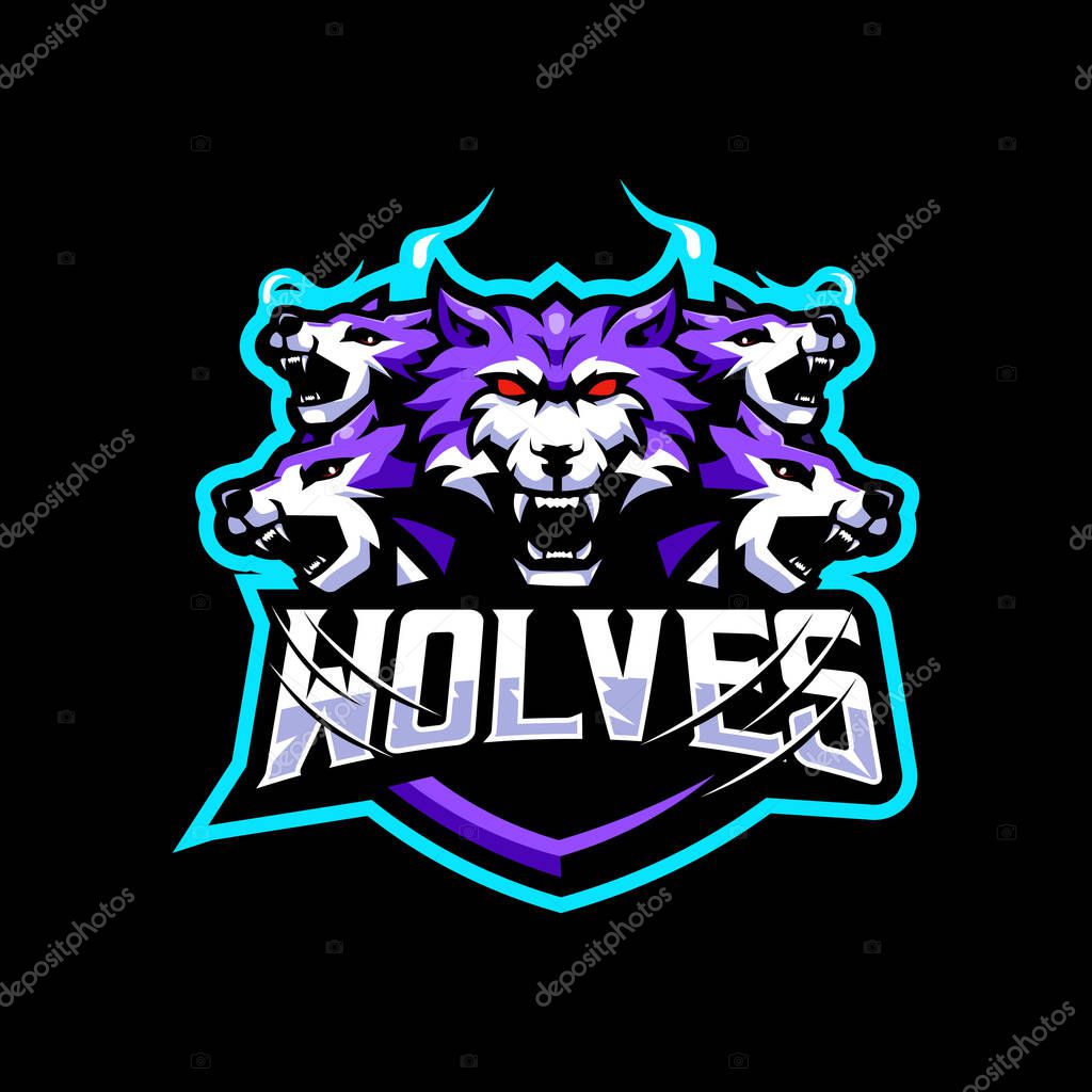 Wolves Mascot Logo Design for eSport Gaming