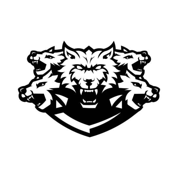 Wolf Mascot Logo Silhouette Version — Stock Vector