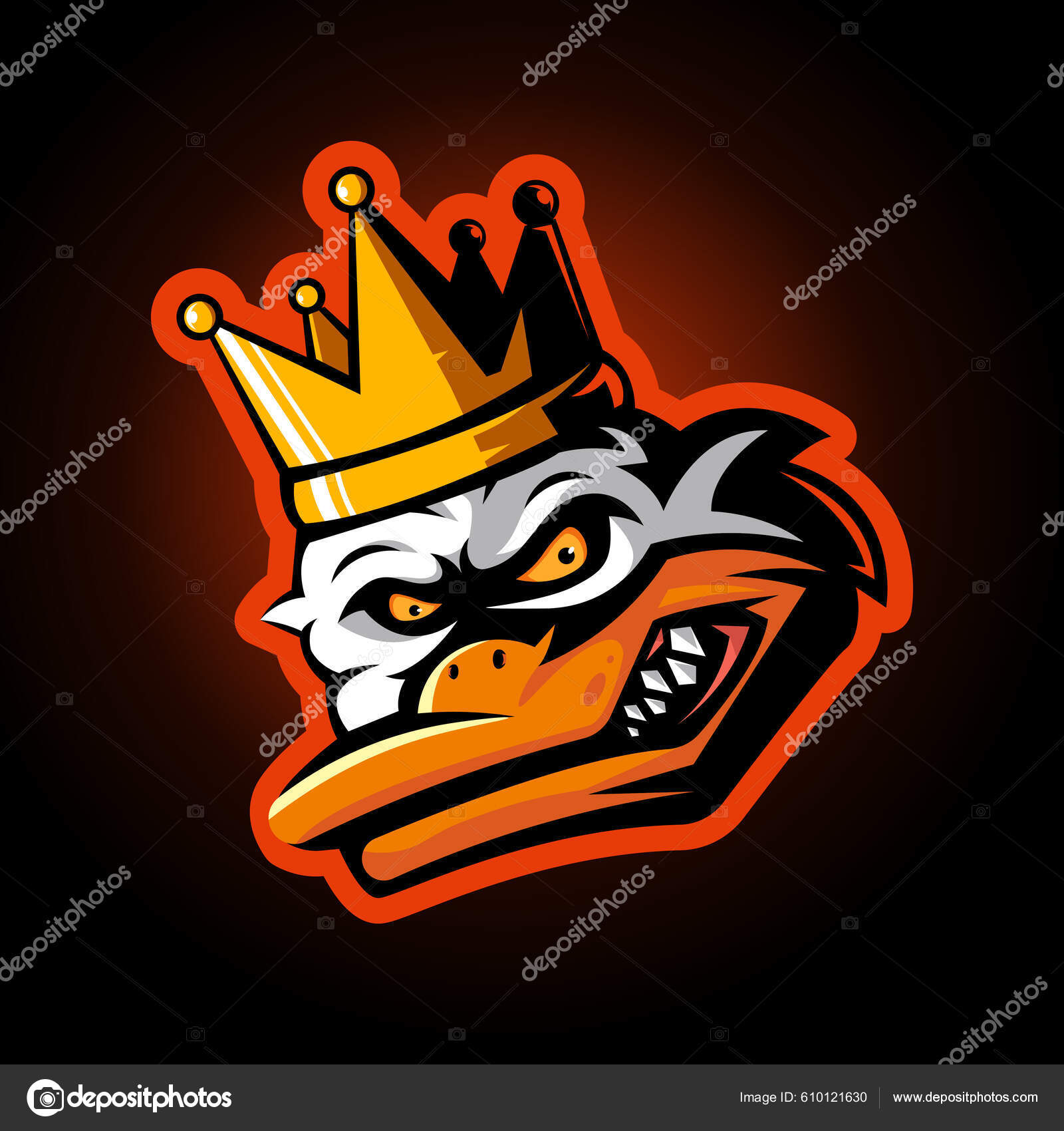 Angry king kong with gorilla crown Mascot Illustrations - Buy t-shirt  designs