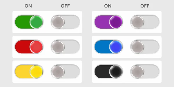 Set Toggle Switches Use Interface Websites Mobile Applications Games Vector — Stockvektor