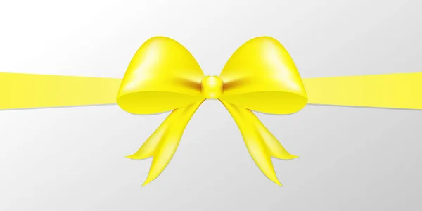 Lush Yellow Bow Ribbon Vector Illustration — Stock Vector