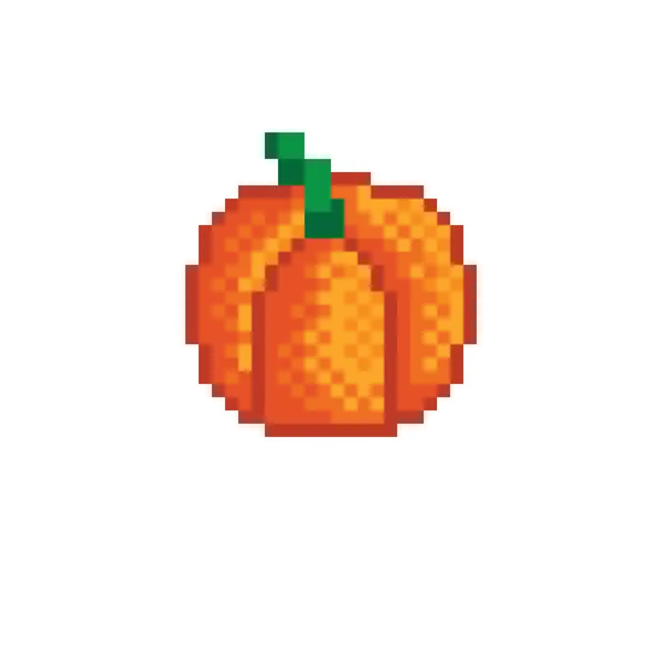 Halloween Pumpkin Pixel Art Vector Illustration — Stock Vector