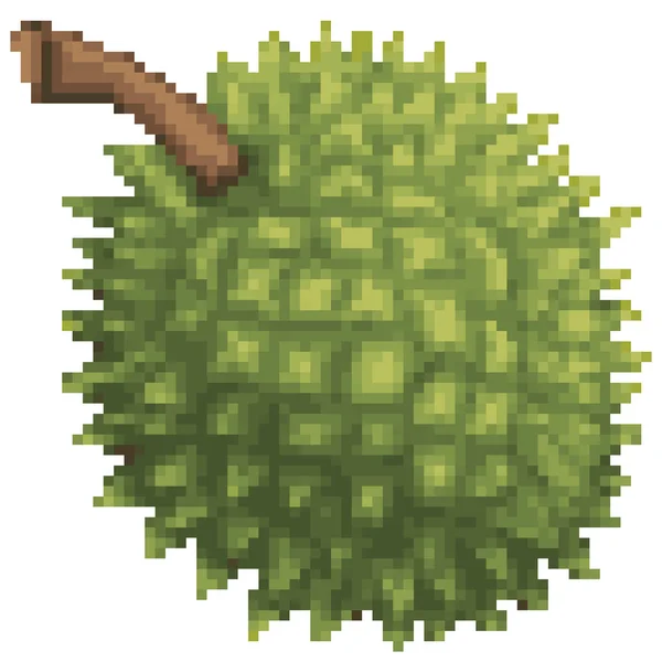 Durianische Pixelkunst Pixel Art Durian Isolierte Karikatur Symbolfrucht — Stockfoto
