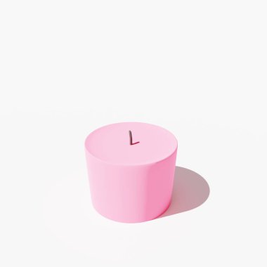 Pembe mum 3d görüntüleme.