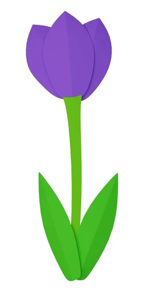 Purple Tulip Paper Cut Rendering — Stock Photo, Image