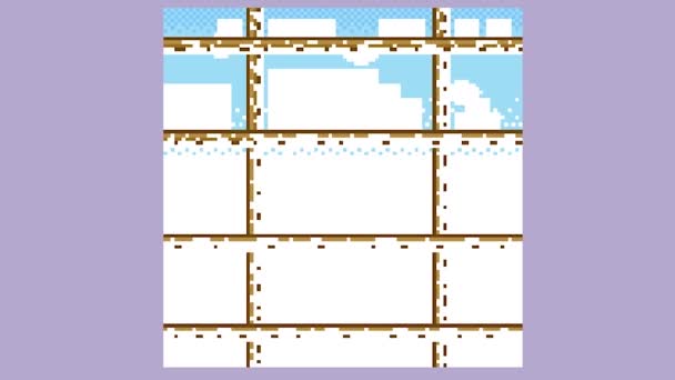 Construcción Pixel Art Construcción Ingeniería Casas Imagen Vectorial — Vídeos de Stock