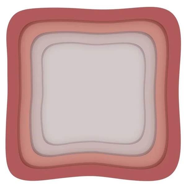 白とピンクの紙は正方形のフレームの背景をカット 3Dレンダリング — ストック写真