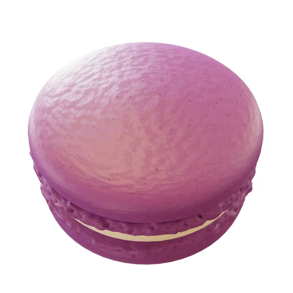 Фиолетовый Macaron Вид Сверху Рендеринг — стоковое фото