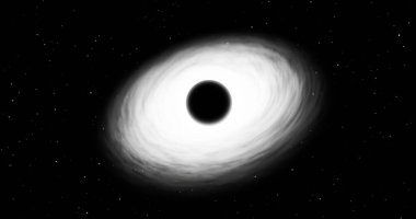 Beyaz kara delikler 3D görüntüleniyor. Gizemli ve solucan deliği boyutu.