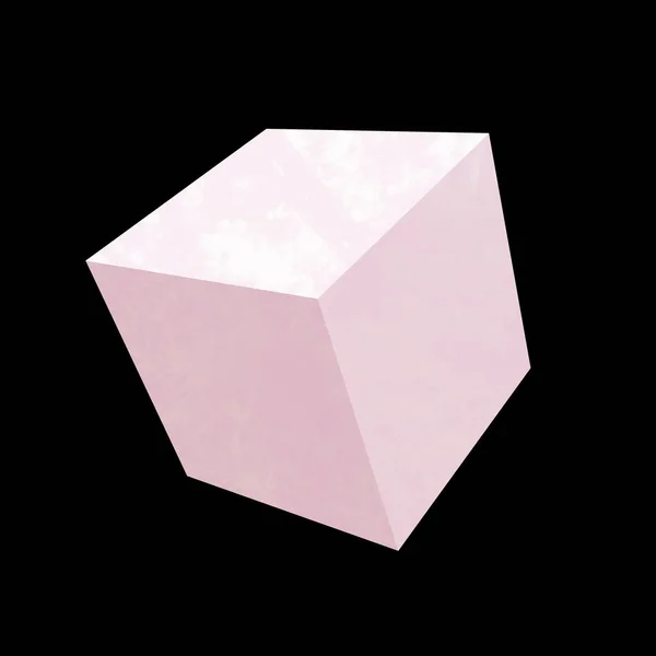 Fundo Vidro Cubo Rosa Renderização — Fotografia de Stock