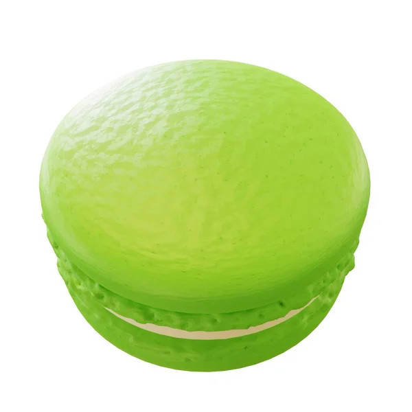 Green Macaron Top View Picture Rendering — Stock Photo, Image
