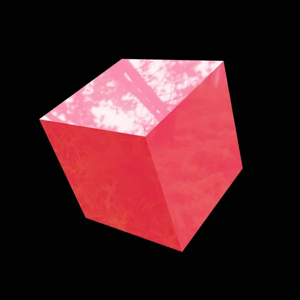 粉色立方体玻璃背景 3D渲染 — 图库照片