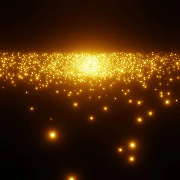 Parçacık Efekti Arkaplanı Altın Efektli Resim — Stok fotoğraf