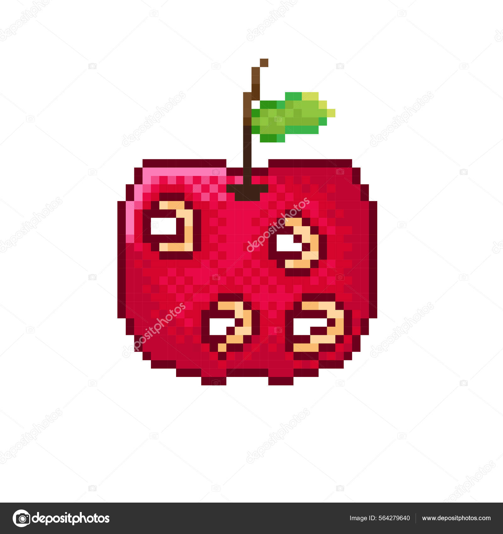 Ilustración Pixel Art Apple Imagen Vectorial Manzana Con Agujeros Vector de  stock #564279640 de ©Sudakarn_Vivatvanichkul, image size:1600x1700