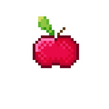 Kırmızı elma piksel sanatı.