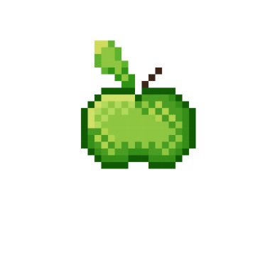 Yeşil elma piksel sanatı.