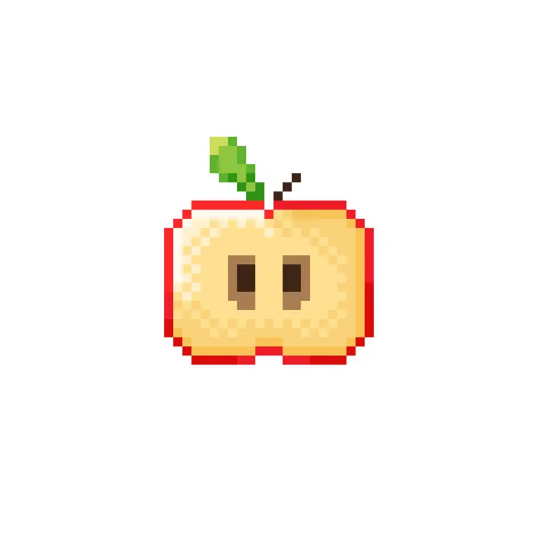 Roter Apfel Schiebt Pixelkunst — Stockvektor