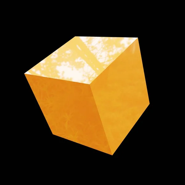 Orange Würfelglashintergrund Darstellung — Stockfoto
