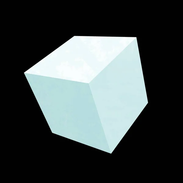 Blue Cube Glass Background Rendering — стоковое фото