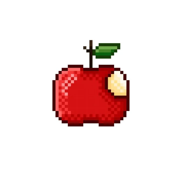 Illustration Pixel Art Apfel Vektorbild — Stockvektor