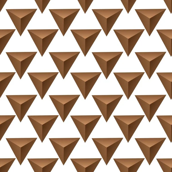 Hnědý Trojúhelník Bezešvé Vzor Bílém Pozadí Vektorová Ilustrace — Stockový vektor