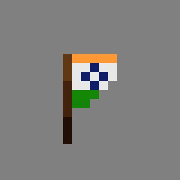 Arte Pixel Bandeira Índia Ilustração Vetorial — Vetor de Stock