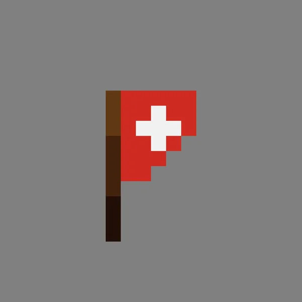 Switzerland Flag Pixel Art Vector Illustration — ストックベクタ