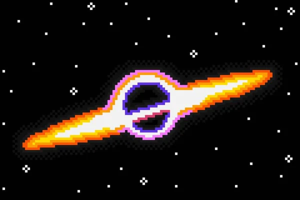 Black Hole Space Pixel Art — стоковый вектор