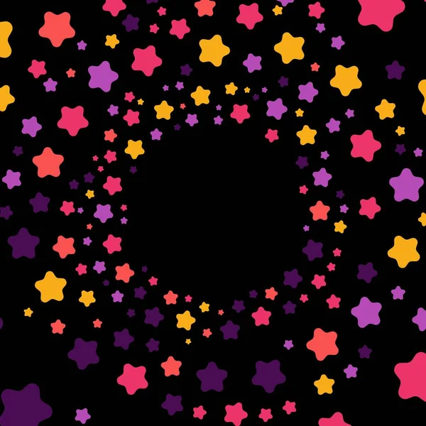 Tunnel Particules Étoiles Colorées Pour Placer Votre Contenu Illustration Vectorielle — Image vectorielle