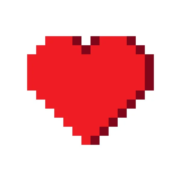 Heart Pixel Art Vector Illustration Valentine Day — Vetor de Stock