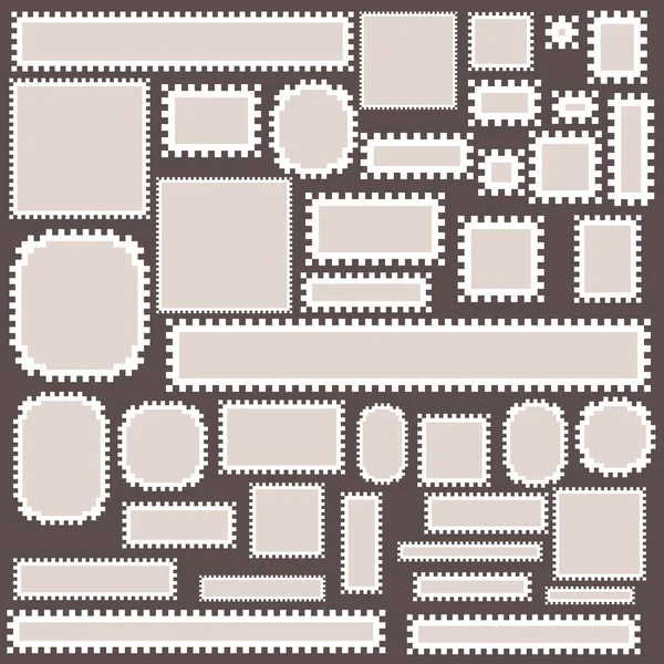 Stamp Postmark Set Pixel Art Vector Illustration — ストックベクタ