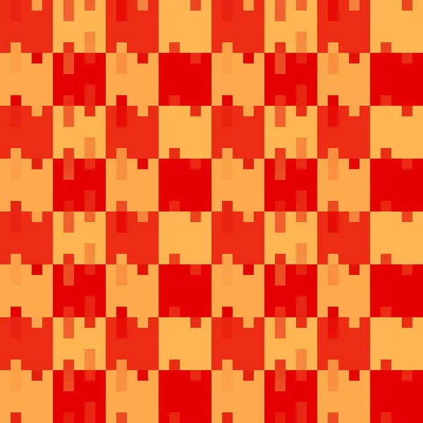 Orange Mosaik Checkerboard Sömlös Mönster Bakgrund Vektorillustration — Stock vektor