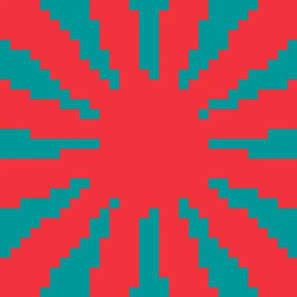 Fond Art Pixel Rose Bleu Sunburst Sunlight Illustration Vectorielle — Image vectorielle