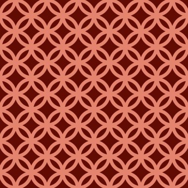 Kahverengi arkaplanda kahverengi çizgili daireler var. Vektör çizimi. Paket kağıdı.