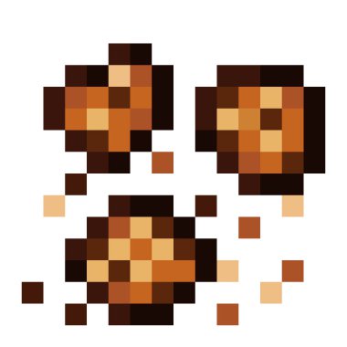 Çikolata parçacıklı kurabiye pikseli resim. Vektör resmi.