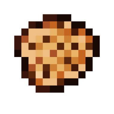 Çikolata parçacıklı kurabiye pikseli resim. Vektör resmi.