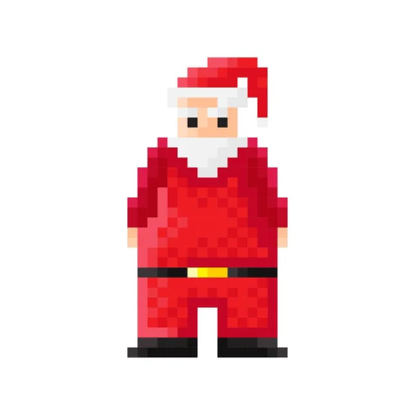 Arte Pixel Papai Noel Imagem Vetorial Feliz Natal — Vetor de Stock