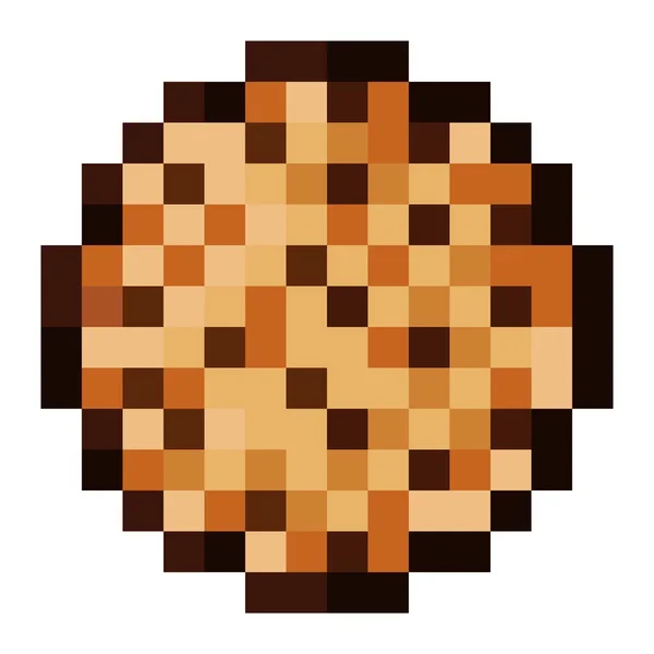 Cookies Aux Pépites Chocolat Pixel Art Image Vectorielle — Image vectorielle